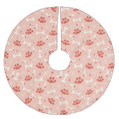 ホリデーポーズ&ボーンズのクリスマスパターン ブラッシュドポリエステルツリースカート (正面)