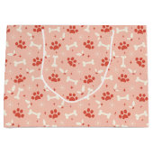 ホリデーポーズ&ボーンズのクリスマスパターン ラージペーパーバッグ (正面)