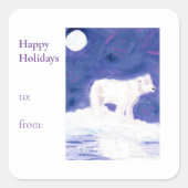 ホリデーポーラベアのシール スクエアシール (正面)