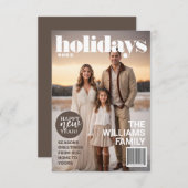 ホリデーマガジンをテーマにしたクリスマスカード 招待状 (正面/裏面)