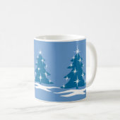 ホリデーマグコーヒーカップフェスティバルブルークリスマスカップ コーヒーマグカップ (正面右)