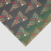 ホリデーマットグリーン金ゴールドクリスマスツリーパターン 薄葉紙 (詳細)