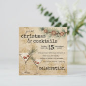 ホリデーマルティニ素朴スパイン&スノーフレークパーティー 招待状 (スタンド正面)