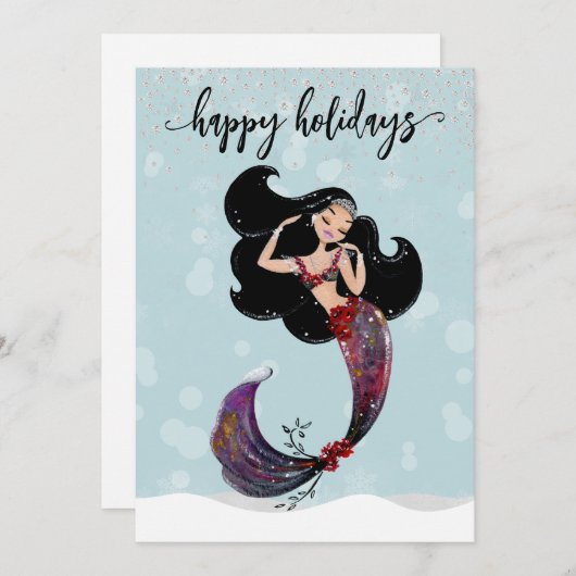 ホリデーマーメイドクリスマスダイヤモンドブリング シーズンカード (正面/裏面)