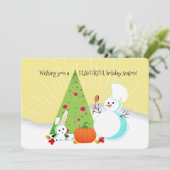 ホリデーミックス雪だるまシェフケータリングクリスマスカード シーズンカード (スタンド正面)