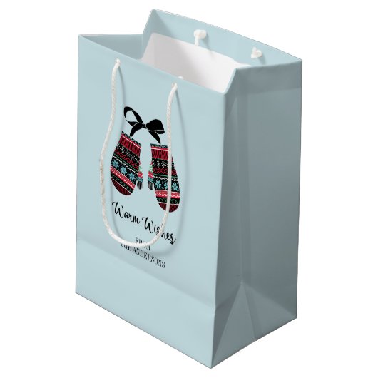 ホリデーミッテンスウォーミングスクリスマス抱き枕 ミディアムペーパーバッグ (裏面アングル)