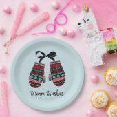 ホリデーミッテンスウォーミングスクリスマス紙プレート ペーパープレート (パーティー)