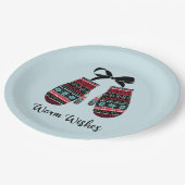 ホリデーミッテンスウォーミングスクリスマス紙プレート ペーパープレート (アングル)