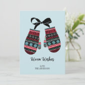 ホリデーミッテンス暖かいウィズクリスマスカード シーズンカード (スタンド正面)