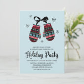 ホリデーミッテンス暖かいウィッシュクリスマスパーティーカード 招待状 (スタンド正面)