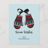 ホリデーミッテンス暖かい願いクリスマスポストカード シーズンポストカード (正面)