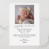 ホリデーミラクル エレガントスクリプト 誕生のお知らせ 箔招待状 (裏面)