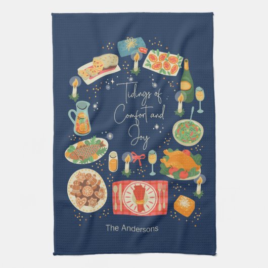 ホリデーミールタイディングオブ心地よい&ジョイホリデイ キッチンタオル (縦)