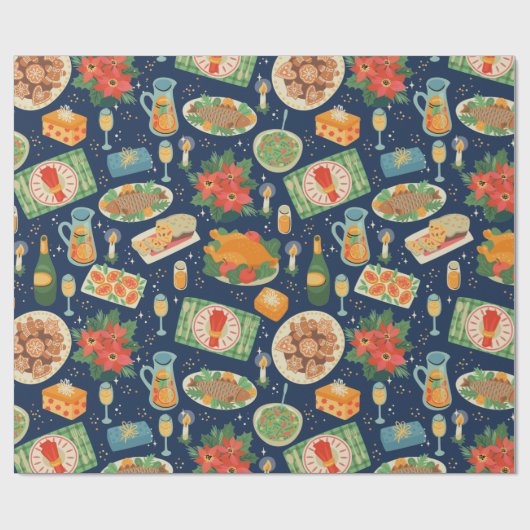 ホリデーミールタイディングオブ心地よい&ジョイホリデイ ラッピングペーパー (フラット)