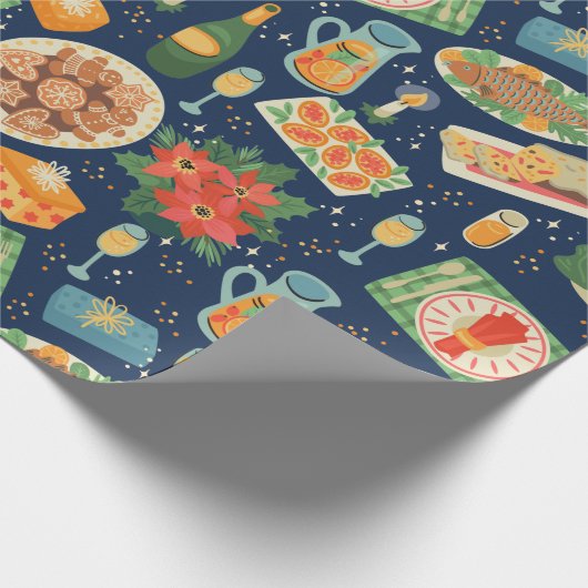 ホリデーミールタイディングオブ心地よい&ジョイホリデイ ラッピングペーパー (角)