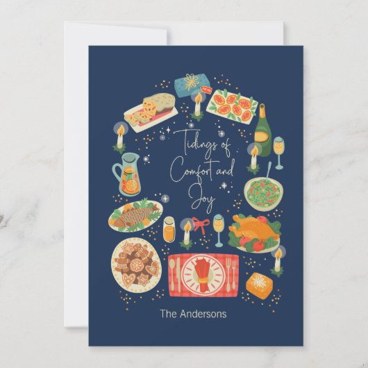 ホリデーミールタイディングオブ心地よい&ジョイホリデーカード シーズンカード