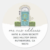 ホリデームービングアナウンスメント差出人住所 ラウンドシール (正面)