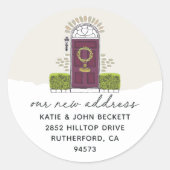 ホリデームービングアナウンスメント差出人住所 ラウンドシール (正面)