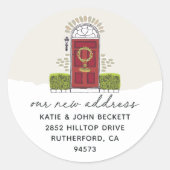 ホリデームービングアナウンスメント差出人住所 ラウンドシール (正面)