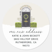 ホリデームービングアナウンスメント差出人住所 ラウンドシール (正面)