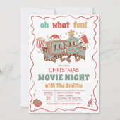 ホリデームービーナイトクリスマスパーティの招待状 招待状 (正面)