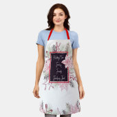 ホリデーメニューオールオーバープリントエプロン エプロン (着用した状態)