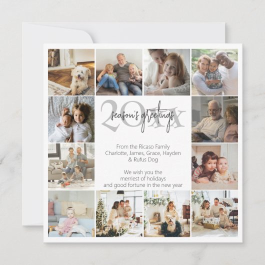 ホリデーメモリーズ12写真テンプレートクリスマス シーズンカード (正面)