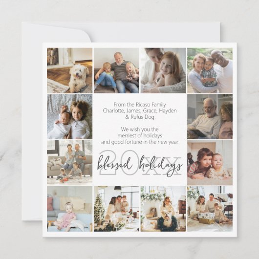 ホリデーメモリーズ12写真テンプレートクリスマス シーズンカード (正面)