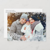 ホリデーメリークリスマススノーフレークフォトポストカード ポストカード (正面/裏面)