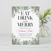 ホリデーメリークリスマスディナーパーティの招待状 招待状 (スタンド正面)