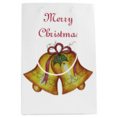 ホリデーメリークリスマスベルズプレゼント抱き枕 ミディアムペーパーバッグ (正面)