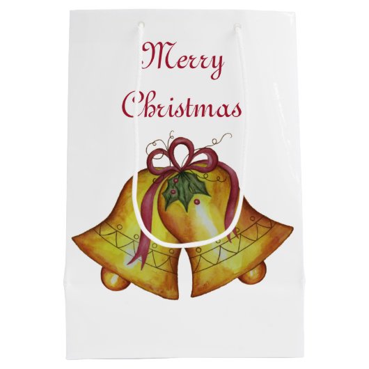 ホリデーメリークリスマスベルズプレゼント抱き枕 ミディアムペーパーバッグ (裏面)