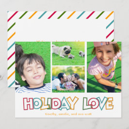 ホリデーメリーラブ&ブライト写真はがき サンキューカード