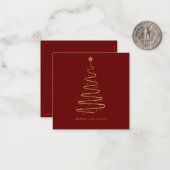 ホリデーメリー企業のクリスマスレッドと金ゴールド ノートカード (正面/裏面インサイチュ)