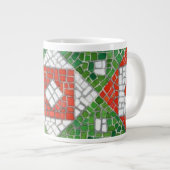 ホリデーモザイクビッグホワイトマグカップ ジャンボコーヒーマグカップ (正面右)