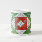 ホリデーモザイクビッグホワイトマグカップ ジャンボコーヒーマグカップ (正面)