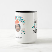 ホリデーモダンカスタム顔フォトキープサケ マグカップ (中央)