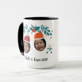 ホリデーモダンカスタム顔フォトキープサケ マグカップ (正面左)