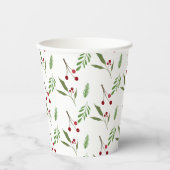 ホリデーモダンクリスマスグリーンリー植物園 紙コップ (正面)