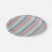 ホリデーモダンストライプ紙プレート ペーパープレート (アングル)