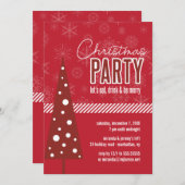 ホリデーモダンツリークリスマスパーティの招待状 招待状 (正面/裏面)