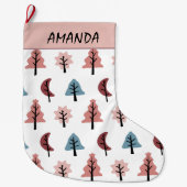 ホリデーモダンツリーパターン – Cookieカッター名 ラージクリスマスストッキング (正面)