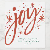 ホリデーモダンビッグジョイ |近隣クライアントのギフトと ワインラベル (シングルラベル)