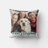 ホリデーモダンフォトパーソナライズされたファミリークリスマス クッション (正面)