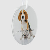 ホリデーモダンペット写真初めてのクリスマス オーナメント (正面)