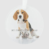 ホリデーモダンペット写真初めてのクリスマス オーナメント (正面)