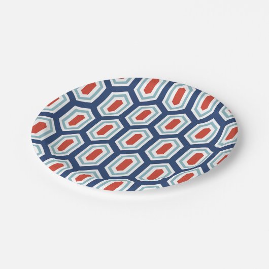 ホリデーモダン幾何学的パターン紙プレート ペーパープレート (アングル)