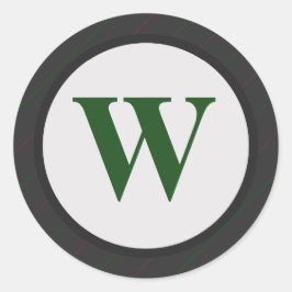 ホリデーモノグラムの封筒用シールステッカーw文字 ラウンドシール