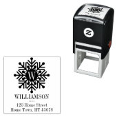 ホリデーモノグラムスクエアスノーフレーク差出人住所 セルフインキングスタンプ (インサイチュ)