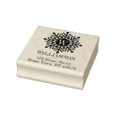 ホリデーモノグラムスクエアスノーフレーク差出人住所 ラバースタンプ (スタンプ)
